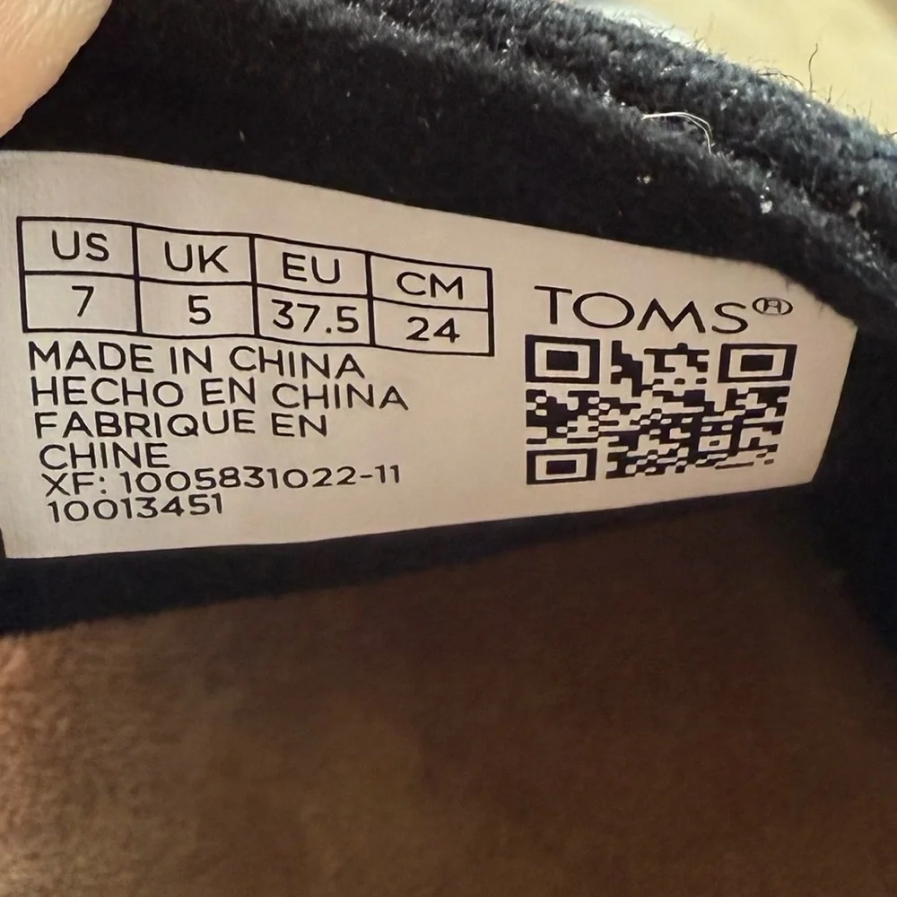Tom’s Monica Black Wedge Espadrille Sandals - Picture 2 of 7